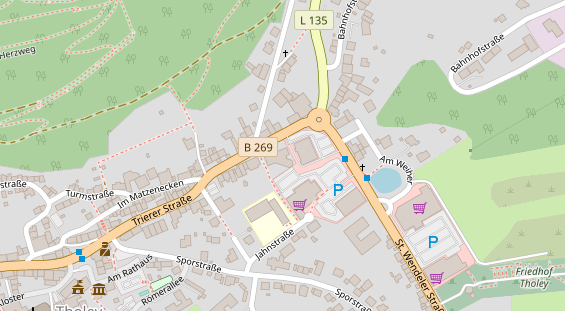 Zahnarzt auf Satellitenbild