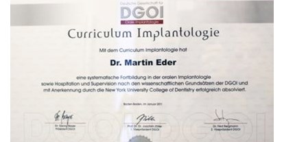 Praxen - Implantate: Verlängerung des Kieferknochens - Oberbayern - Dr. Martin Eder